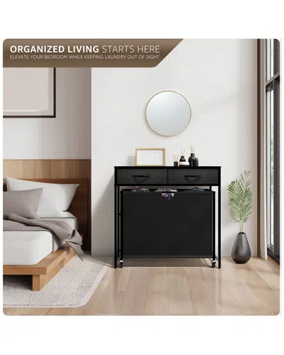 Sorbus Pull-out Laundry Hamper With Wheels In Black
