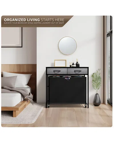 Sorbus Pull-out Laundry Hamper With Wheels In Black