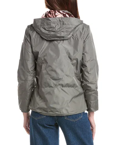 Nicole Miller Solid Windbreaker In Gray