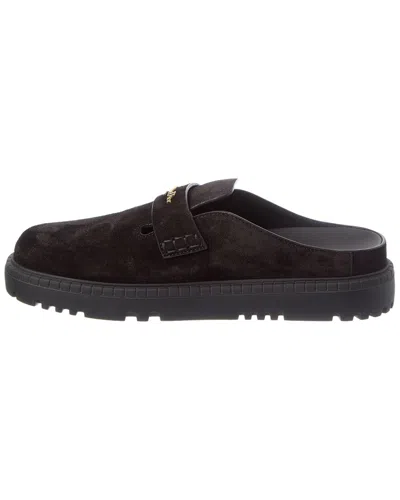 Dior Logo Suede Mule In Brown