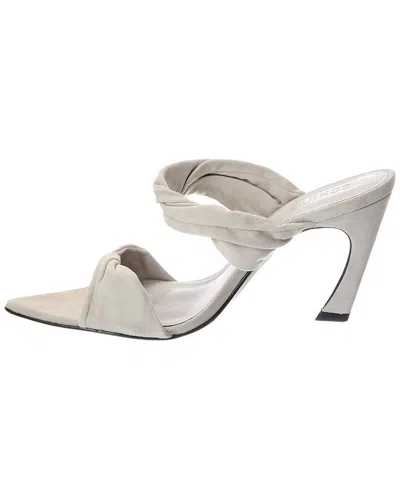 Schutz Meline Pointed Toe Slide Sandal In Gray