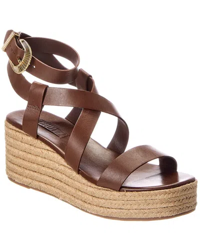 Schutz Harper Leather Flatform Sandal In Brown