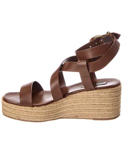 Schutz Harper Leather Flatform Sandal In Brown