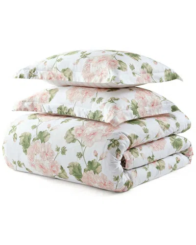 Martha Stewart Geranium Bloom Cotton Comforter Set In Pink