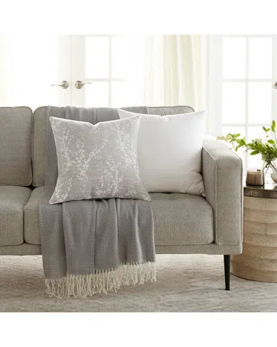 Home Collection Willow Cotton Decor Throw Pillow Light Gray In Gray