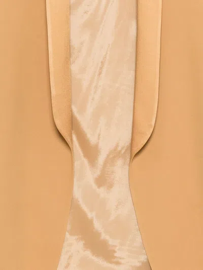 Antonelli Yellow Solid Sleeveless Jacket In Brown