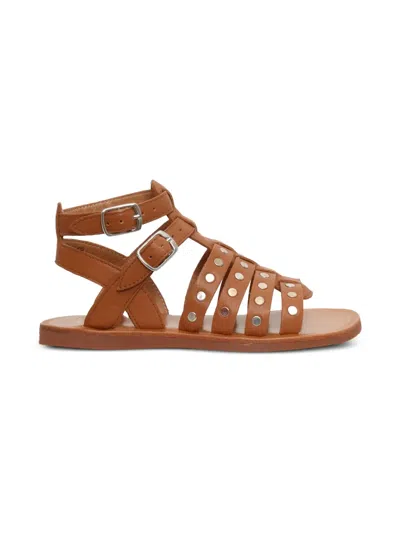 Pom D'api Studded Leather Sandals In Brown