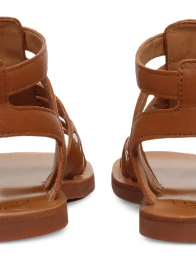Pom D'api Studded Leather Sandals In Brown