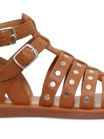Pom D'api Studded Leather Sandals In Brown