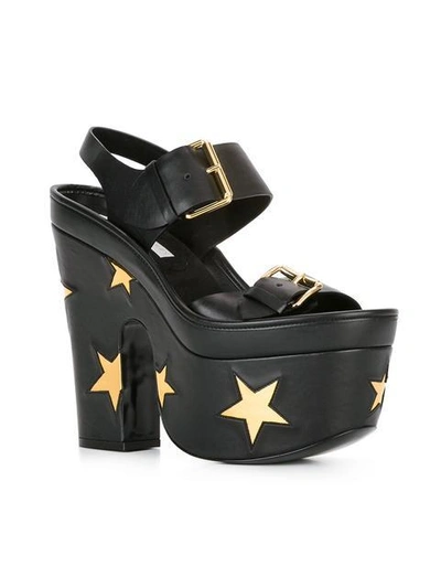 Shop Stella Mccartney Star Buckled Platform Sandals - Black