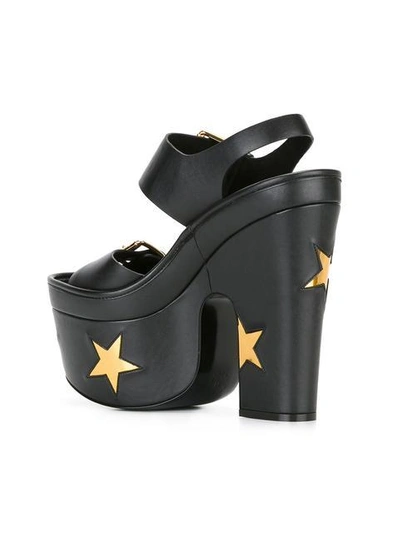 Shop Stella Mccartney Star Buckled Platform Sandals - Black