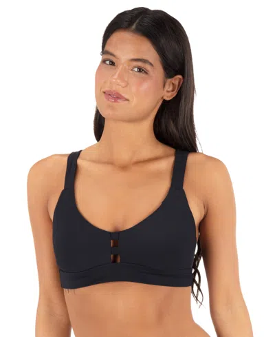 Hurley Max Solid Tab Bikini Top In Black
