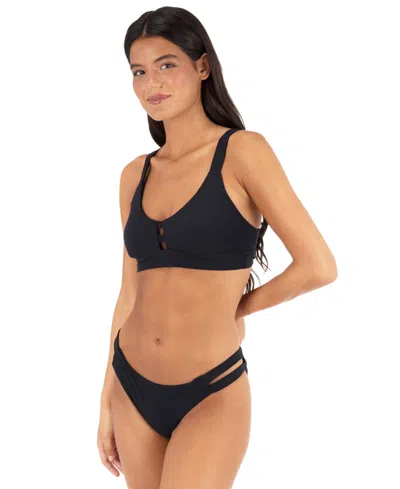 Hurley Max Solid Tab Bikini Top In Black