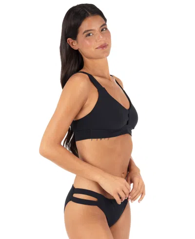 Hurley Max Solid Tab Bikini Top In Black