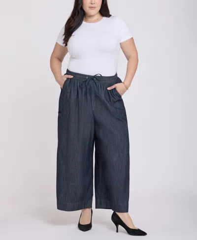 Nydj Plus Size Whitney Crop Pull-on Cargo Pants In Gray