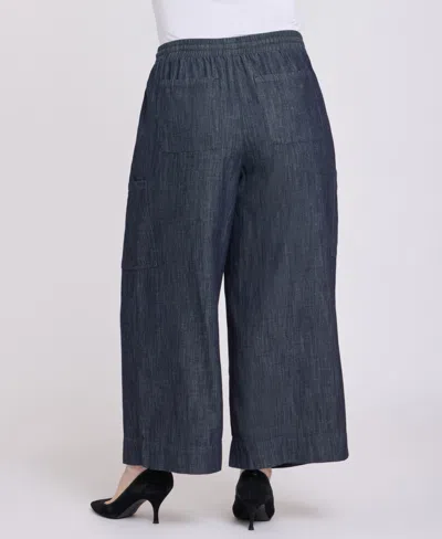 Nydj Plus Size Whitney Crop Pull-on Cargo Pants In Gray