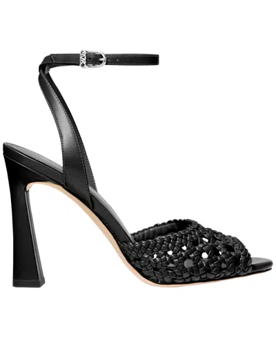 Michael Kors Rosie Woven Ankle-strap Heeled Sandals In Black