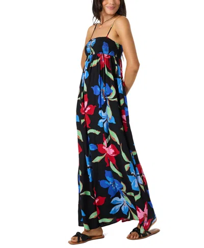 O'neill Nickie Floral Print Sleeveless Maxi Dress In Blue