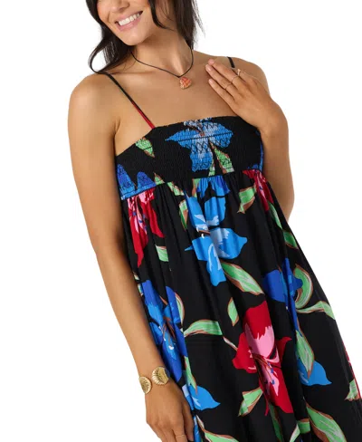 O'neill Nickie Floral Print Sleeveless Maxi Dress In Blue