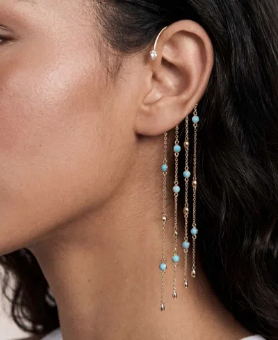 Ettika Linear Chains Statement Ear Cuff In Gold