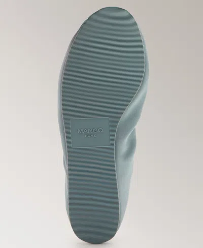 Mango Satin Ballet Flat In Blue