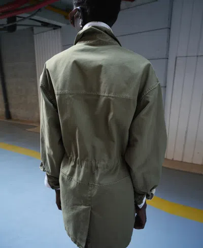 Mango Oversize Parka In Green