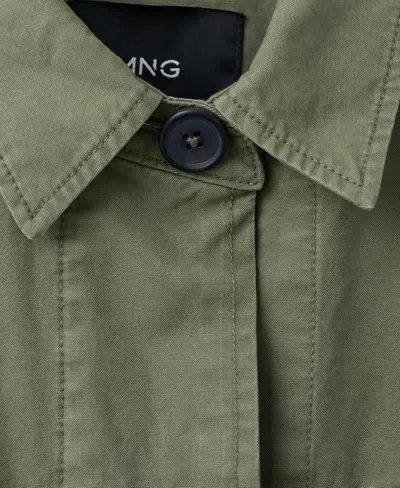 Mango Oversize Parka In Green