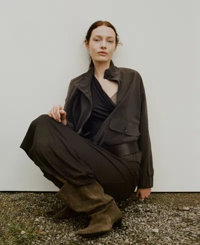 Mango Women's Pockets Oversized Jacket In Brown