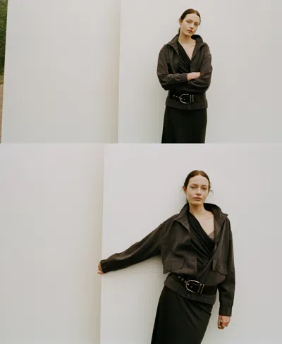 Mango Women's Pockets Oversized Jacket In Brown