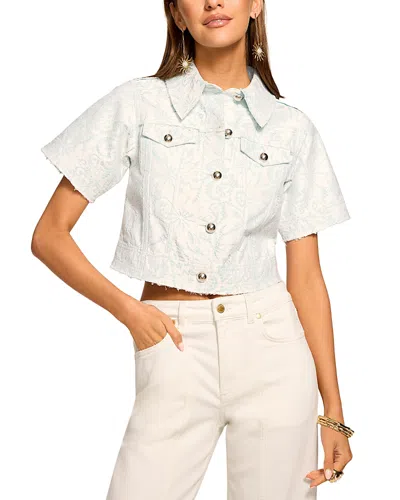 Ramy Brook Winnie Short Sleeve Crop Jacket In White
