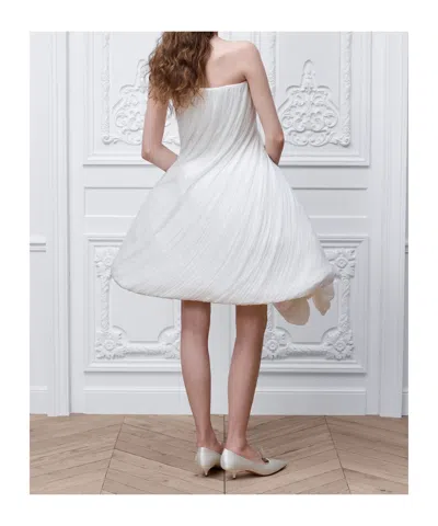 Dior Flared Draped Dress In White