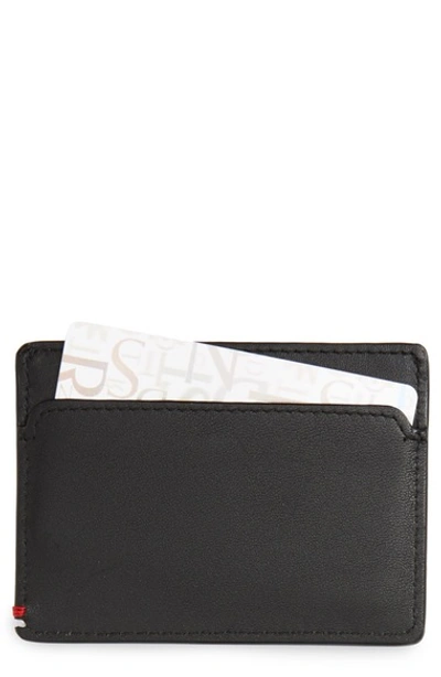 Herschel Supply Co Leather Card Case In Black/ Gold Foil