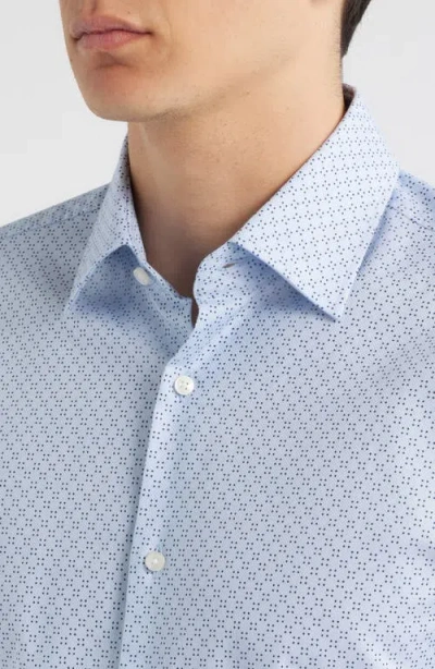 Hugo Boss Slim-fit Shirt In Printed Performance-stretch Jersey In Neutral