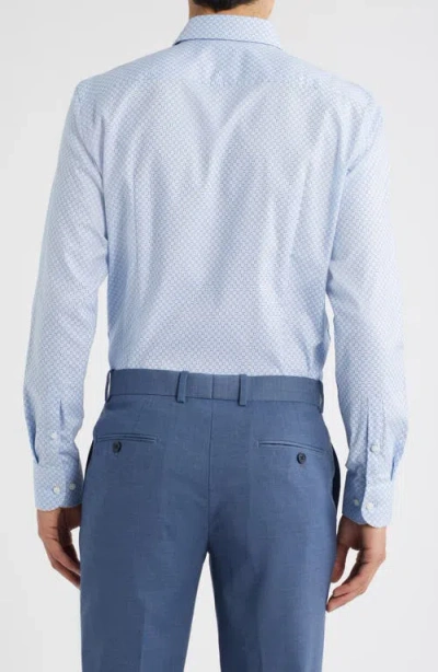 Hugo Boss Slim-fit Shirt In Printed Performance-stretch Jersey In Neutral