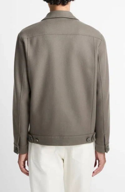 Vince Wool-blend Patch Pocket Overshirt In Gray