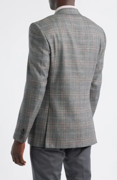 Canali Check-pattern Single-breasted Blazer In Gray