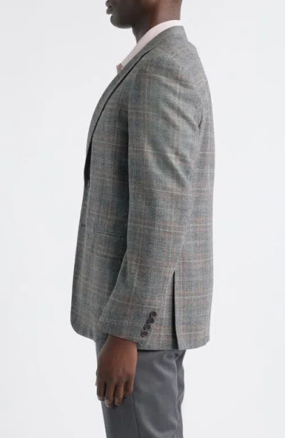 Canali Check-pattern Single-breasted Blazer In Gray