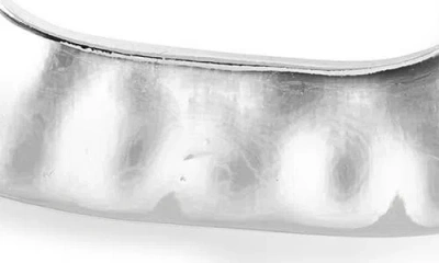 Open Edit Watery Rectangular Hoop Earrings In White