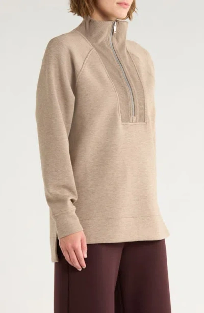 Spanx ® Air Essentials Brushed Half-zip Sweatshirt In Gray
