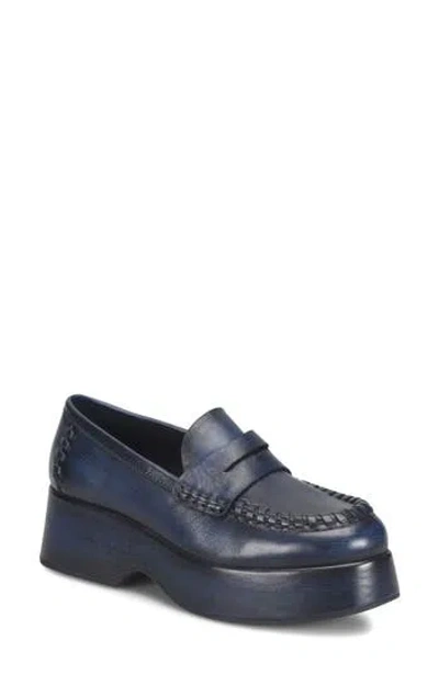 Kork-ease Korkease Pixie Platform Penny Loafer In Blue