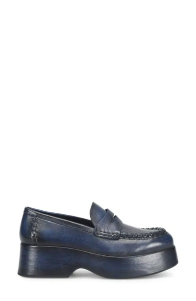 Kork-ease Korkease Pixie Platform Penny Loafer In Blue