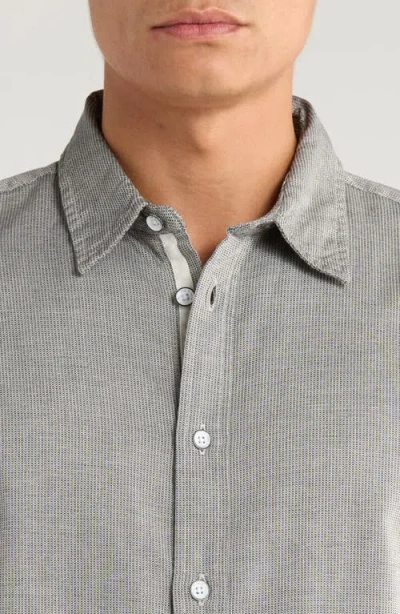 Rag & Bone Tomlin Stretch Dobby Button Front Shirt In Gray