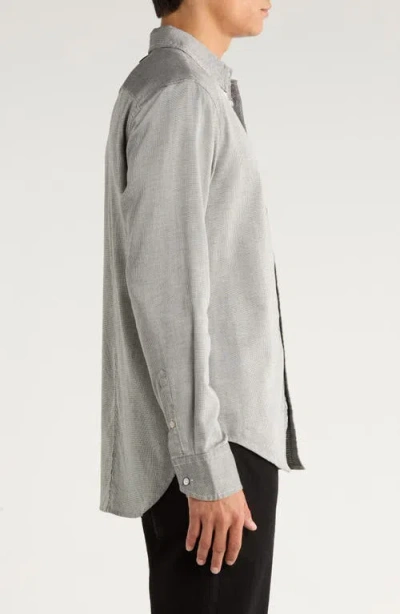 Rag & Bone Tomlin Stretch Dobby Button Front Shirt In Gray
