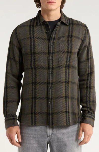 Rag & Bone Herringbone Plaid Oversized Fit Button Down Shirt