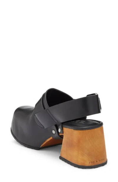 Rag & Bone Farrah Leather Harness Clogs In Black