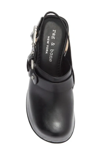 Rag & Bone Farrah Leather Harness Clogs In Black
