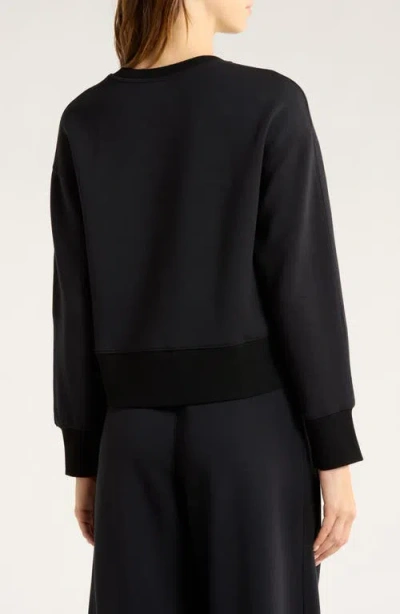 Spanx Airessentials Luxe Crew Sweatshirt In Black