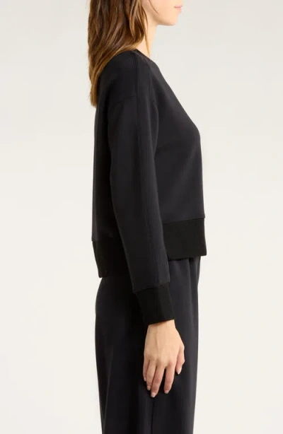 Spanx Airessentials Luxe Crew Sweatshirt In Black