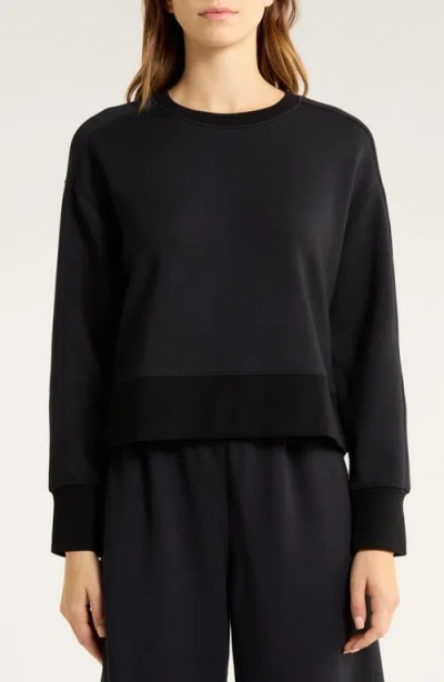 Spanx Airessentials Luxe Crew Sweatshirt In Black