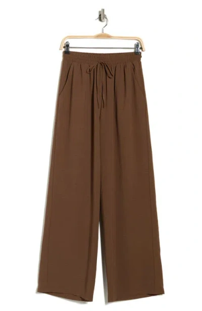 Leith Airflow Pull-on Wide Leg Pants In Brown